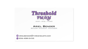 Business card for Threshold FM. Minimal design with logo.