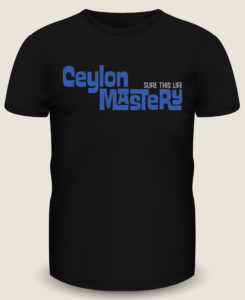 Black t-shirt mockup design for Ceylon Mastery using their company logo.