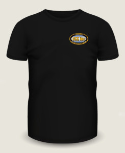 Black t-shirt mockup design for CSSI-Inc using their company logo.